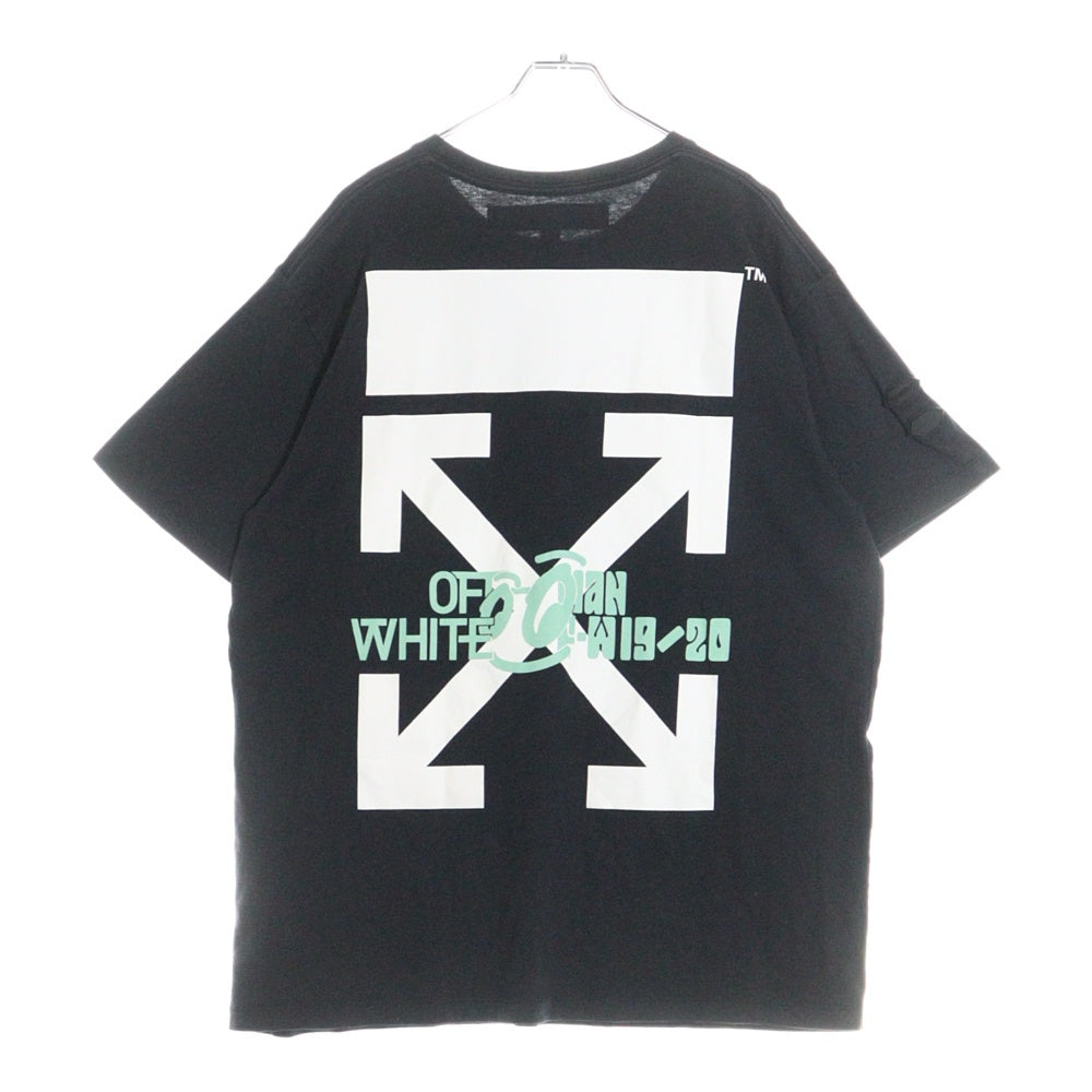 OFF-WHITE(オフホワイト) 19AW ウォーターホール プリント クルーネック 半袖Tシャツ カットソー ブラック OMAA038E19185015