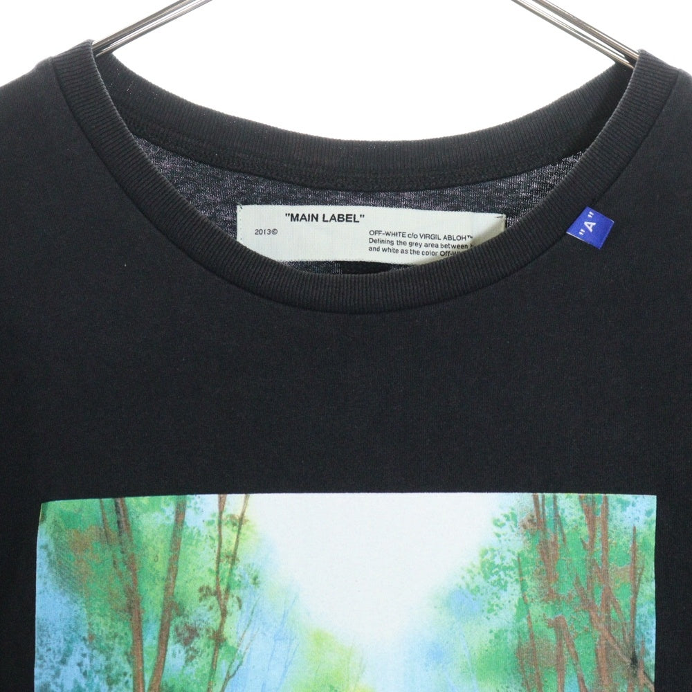 OFF-WHITE(オフホワイト) 19AW ウォーターホール プリント クルーネック 半袖Tシャツ カットソー ブラック OMAA038E19185015