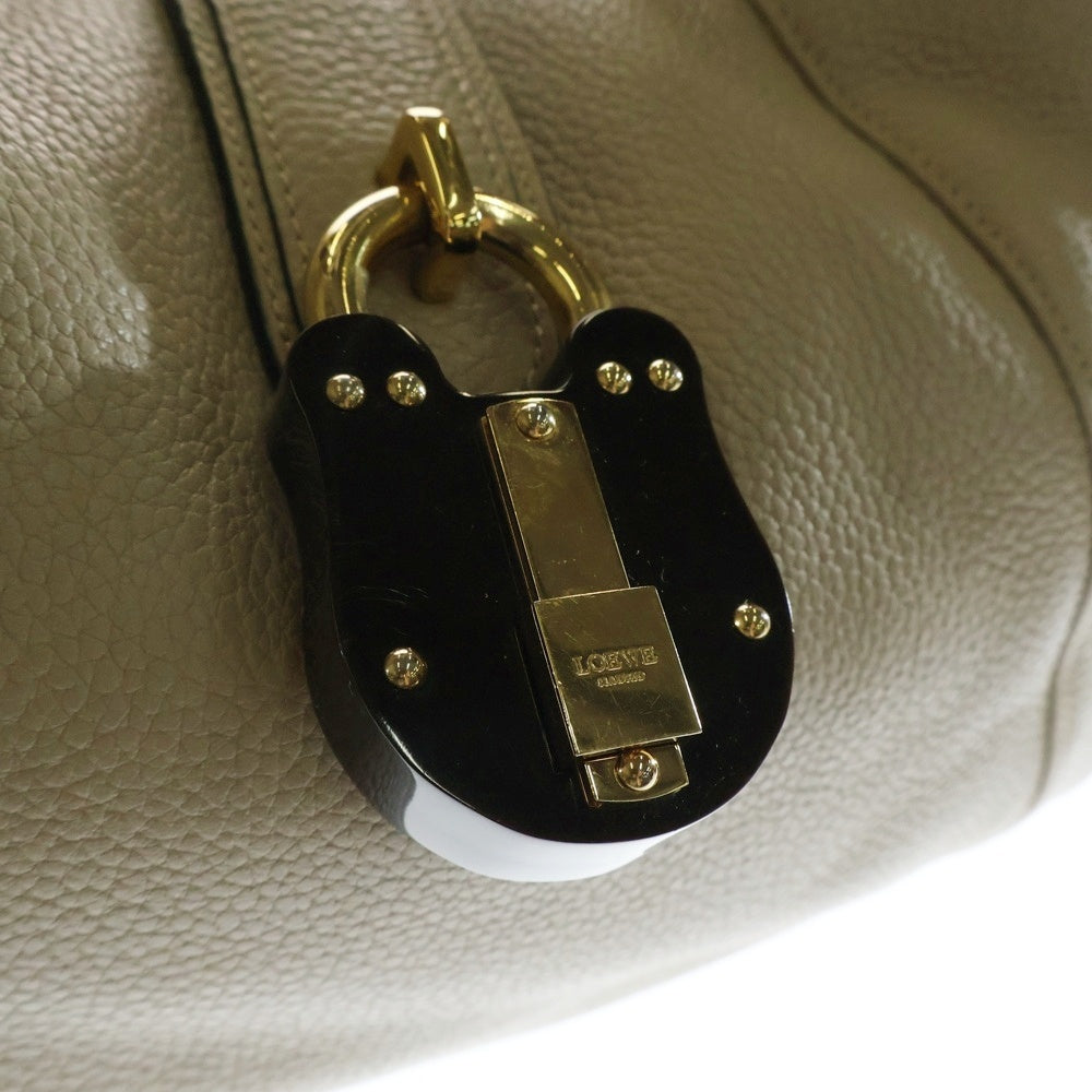 LOEWE(ロエベ) カリエ ホーボー パドロック レザー ハンド トートバッグ ベージュ