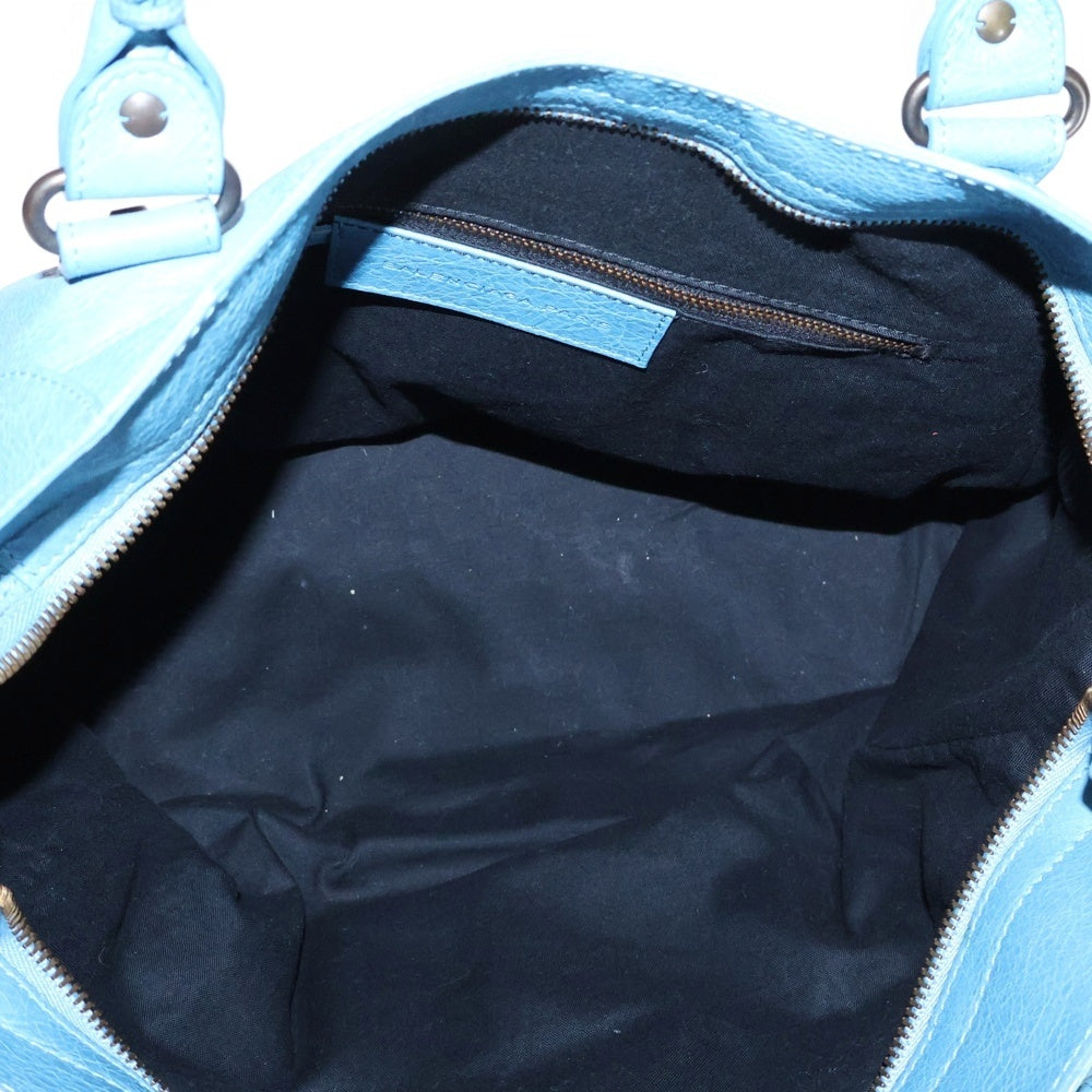 BALENCIAGA(バレンシアガ) クラシックヴェロ 2WAY ハンドバッグ ショルダーバッグ ブルー レザー 235216