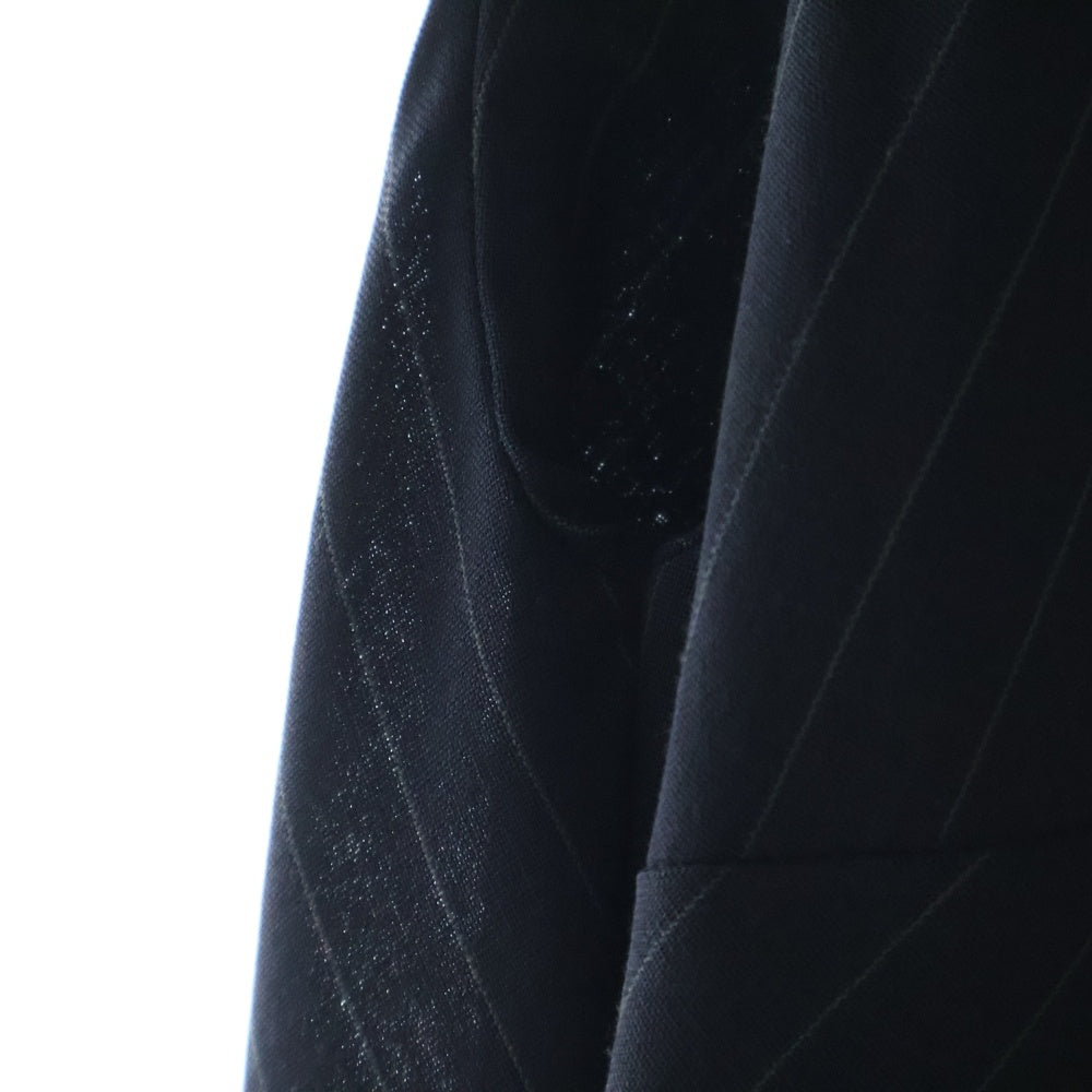 COMME des GARCONS(コムデギャルソン) 21SS AD2020 変形 ピンストライプ総柄 ウール ノースリーブ ミディアムワンピース ネイビー レディース RG-O012