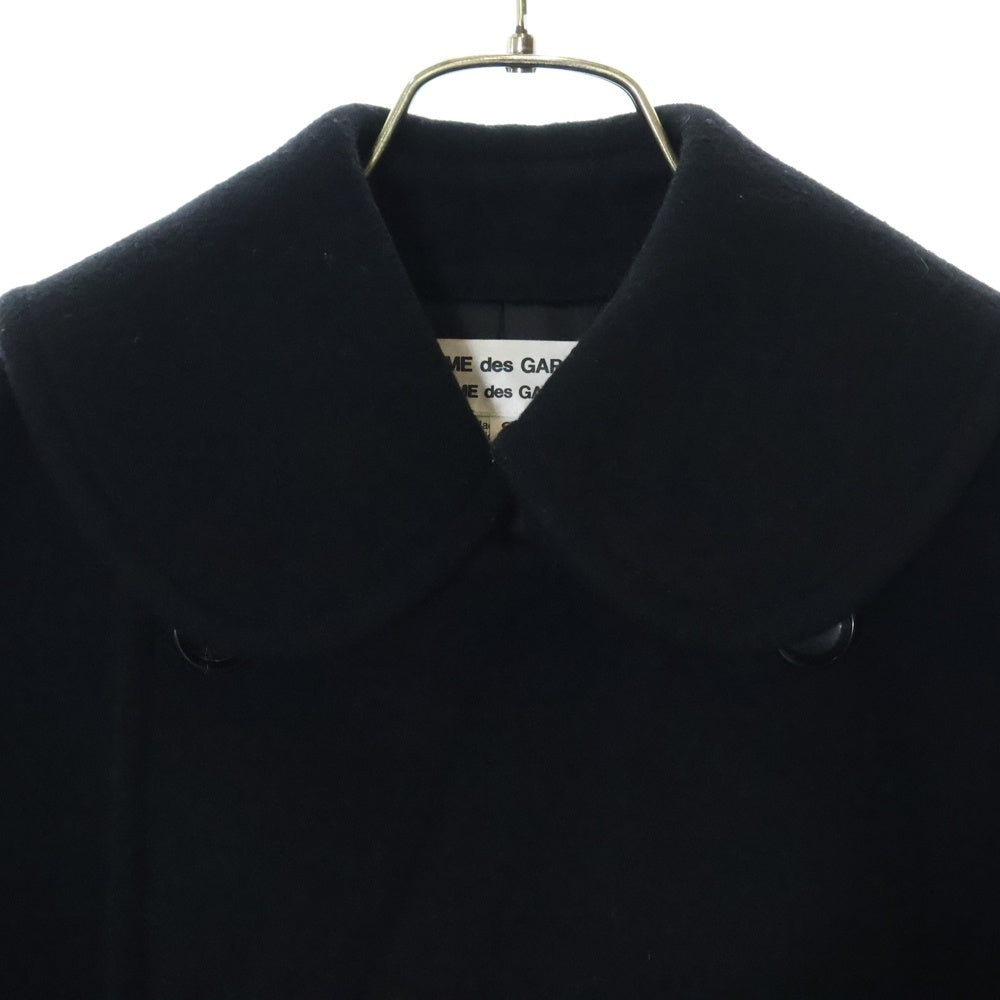 COMME des GARCONS COMME des GARCONS(コムデギャルソンコムデギャルソン) 23AW AD2023 丸襟 ウール ラグランスリーブ ダブルブレスト 中綿 コート ブラック レディース RL-C006