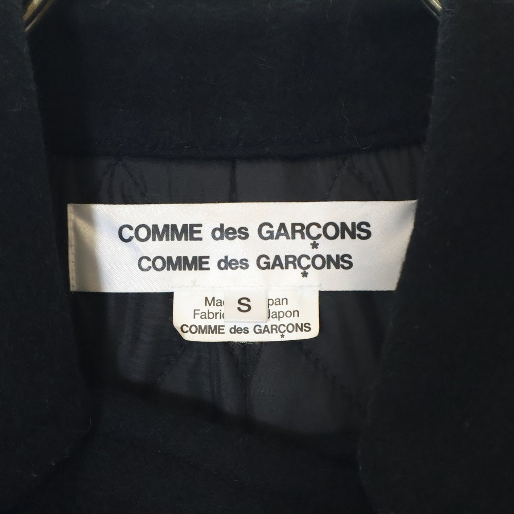 COMME des GARCONS COMME des GARCONS(コムデギャルソンコムデギャルソン) 23AW AD2023 丸襟 ウール ラグランスリーブ ダブルブレスト 中綿 コート ブラック レディース RL-C006