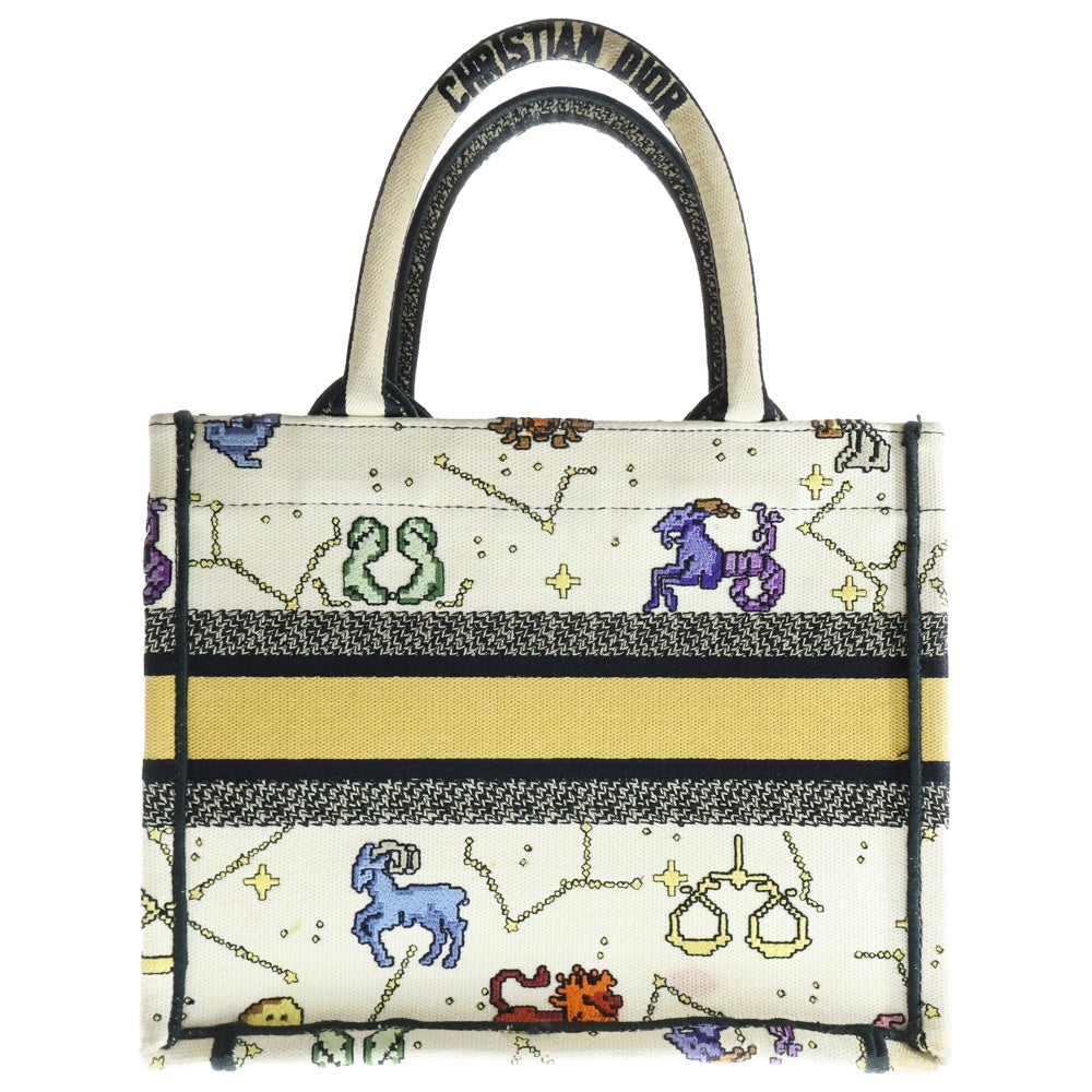 Christian Dior(クリスチャンディオール) ブックトート スモール ピクセルゾディアックエンブロイダリー マルチカラー キャンバス ハンドバッグ