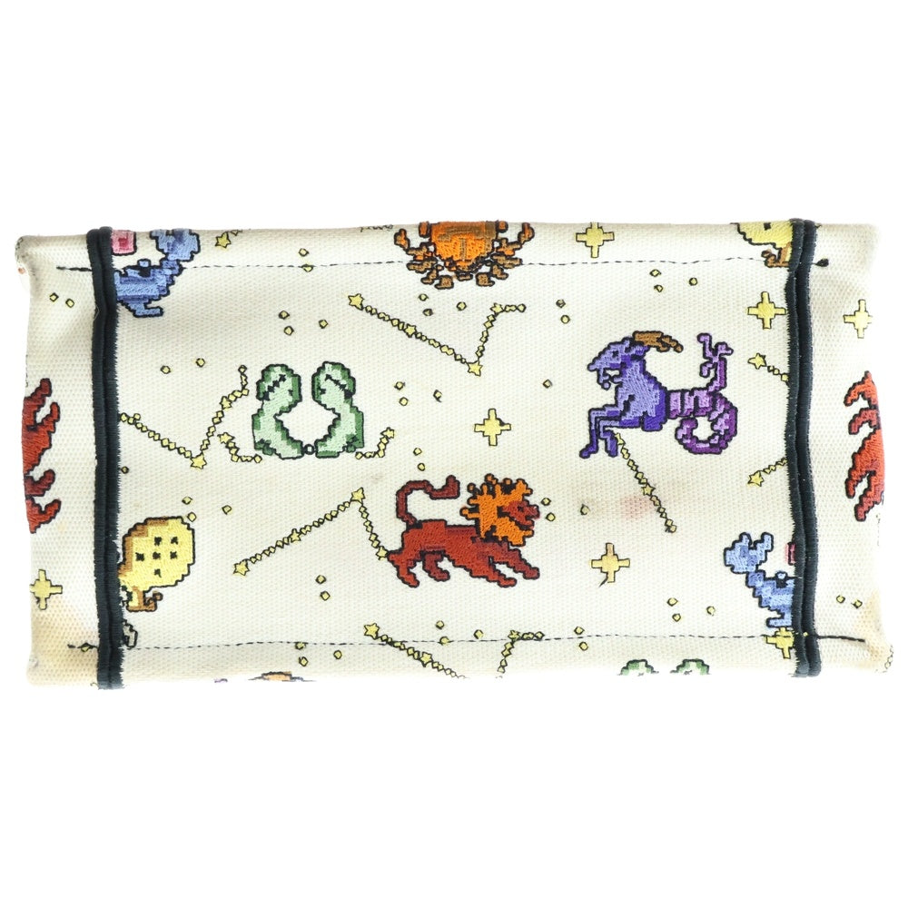 Christian Dior(クリスチャンディオール) ブックトート スモール ピクセルゾディアックエンブロイダリー マルチカラー キャンバス ハンドバッグ