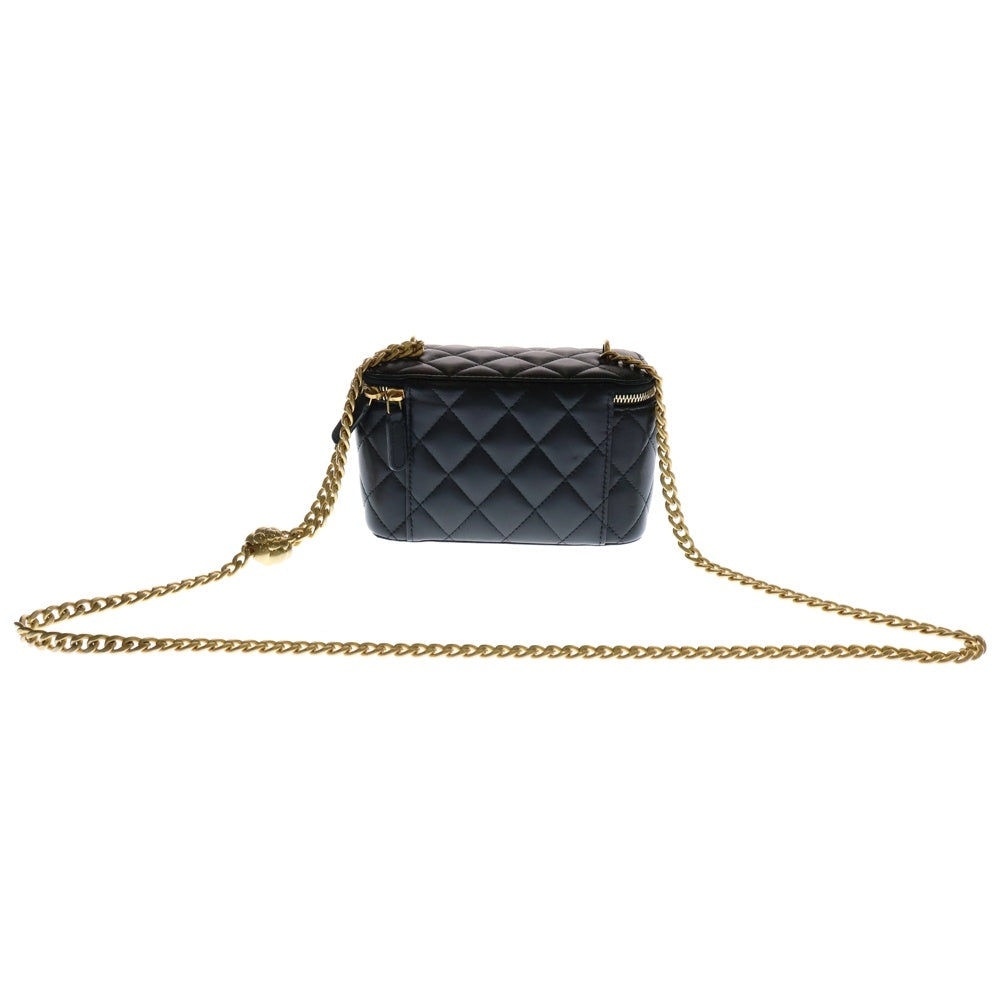 CHANEL(シャネル) バニティ チェーンショルダーバッグ ブラック ラムスキン ゴールド金具