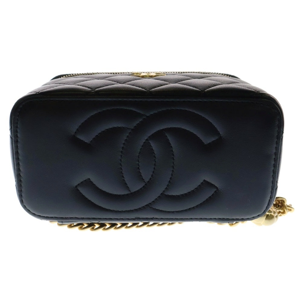 CHANEL(シャネル) バニティ チェーンショルダーバッグ ブラック ラムスキン ゴールド金具