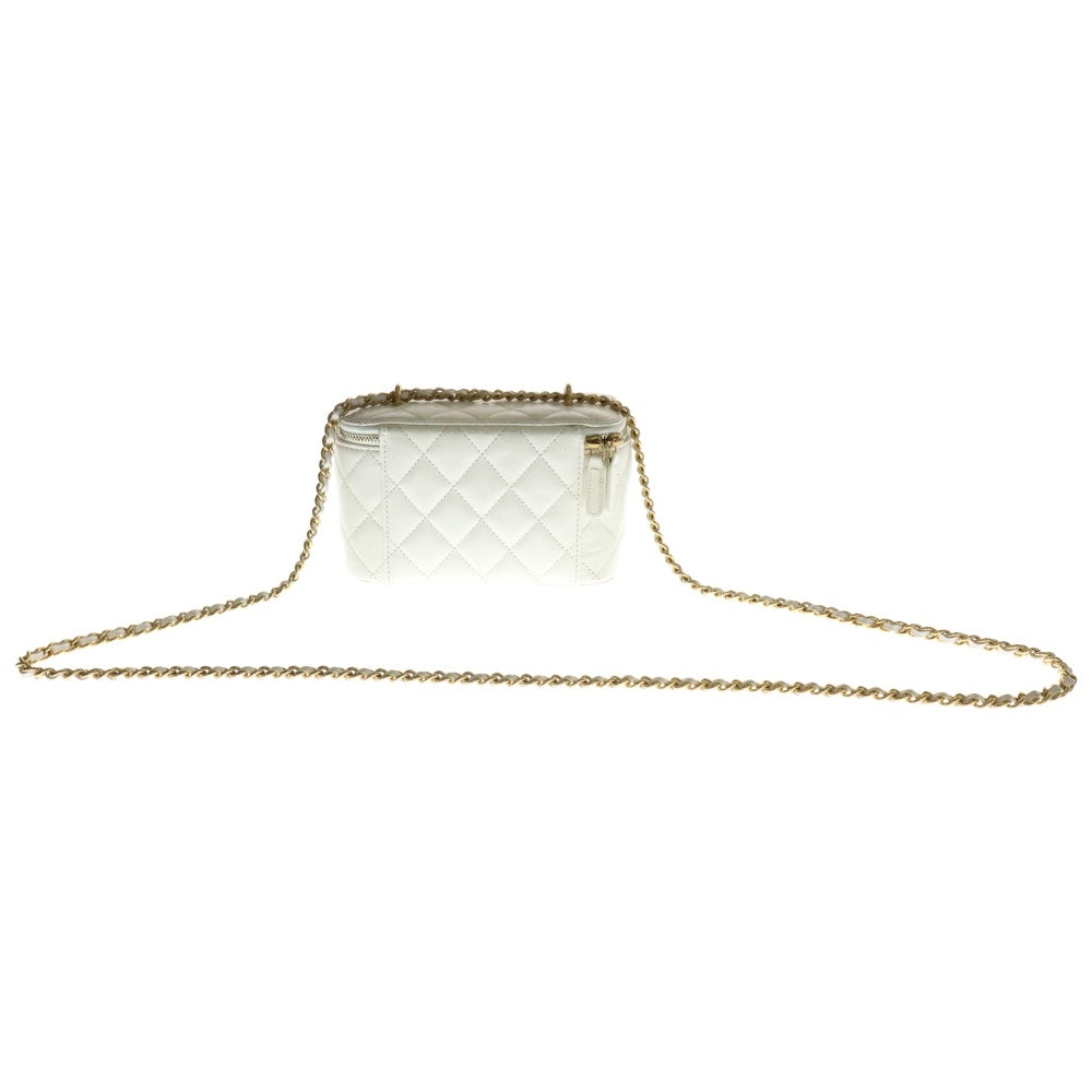 CHANEL(シャネル) バニティ チェーンショルダーバッグ 白 ラムスキン