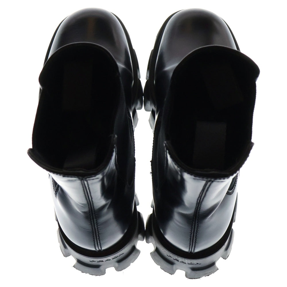 PRADA(プラダ) モノリス サイドゴアブーツ シューズ ブラック トライアングルロゴ レザー 1T256N レディース