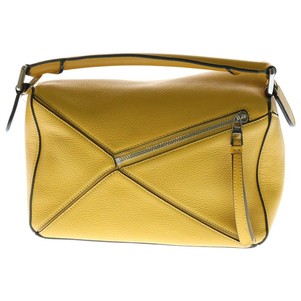 LOEWE(ロエベ) パズル スモール 2WAYバッグ ハンドバッグ ショルダーバッグ シルバー金具 イエロー レザー B510P35X09