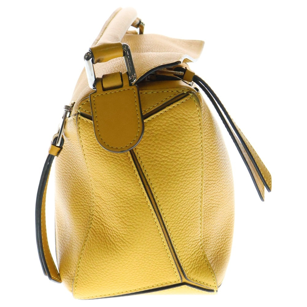 LOEWE(ロエベ) パズル スモール 2WAYバッグ ハンドバッグ ショルダーバッグ シルバー金具 イエロー レザー B510P35X09