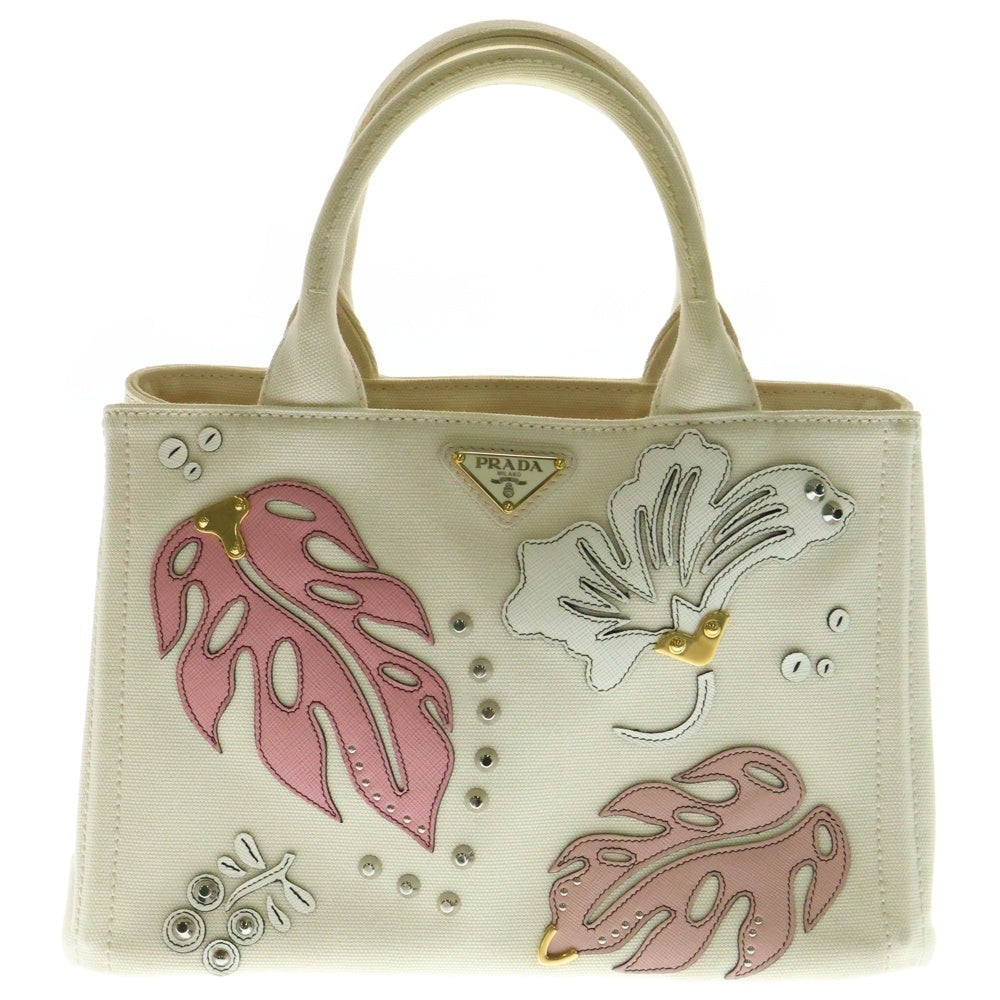 PRADA(プラダ) カナパ ハワイ限定 2WAYバッグ ハンドバッグ ショルダーバッグ ホワイト ゴールド金具 キャンバス 1BG439