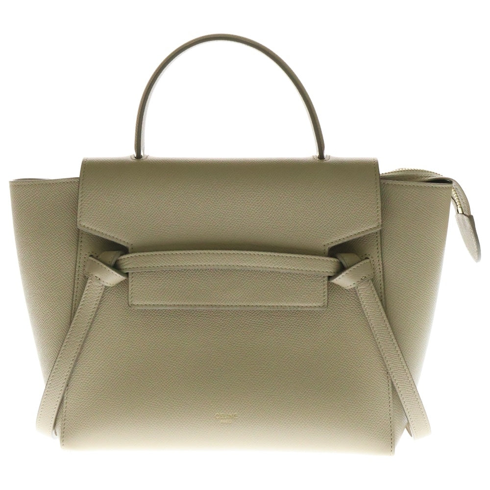 CELINE(セリーヌ) ベルトバッグ ナノ 2WAYバッグ ショルダーバッグ ハンドバッグ ゴールド金具 ベージュ系 レザー