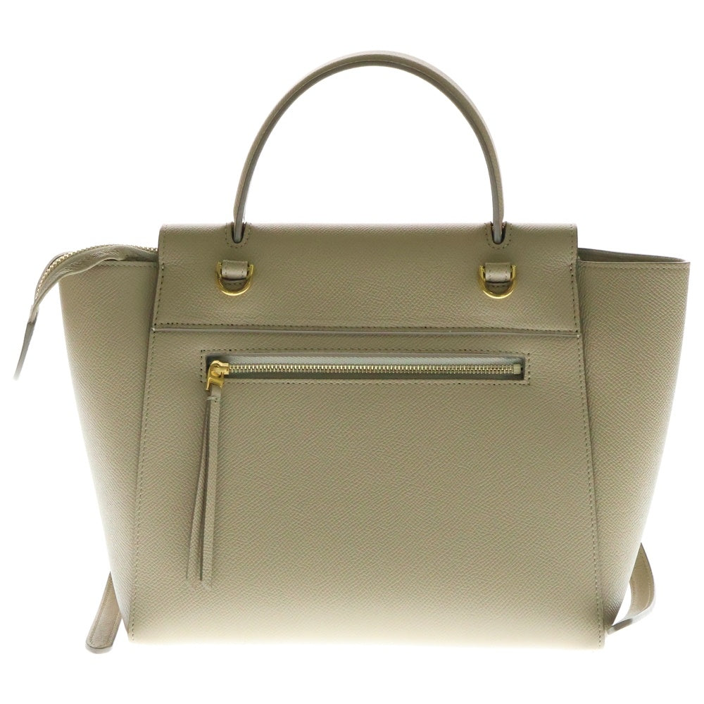 CELINE(セリーヌ) ベルトバッグ ナノ 2WAYバッグ ショルダーバッグ ハンドバッグ ゴールド金具 ベージュ系 レザー