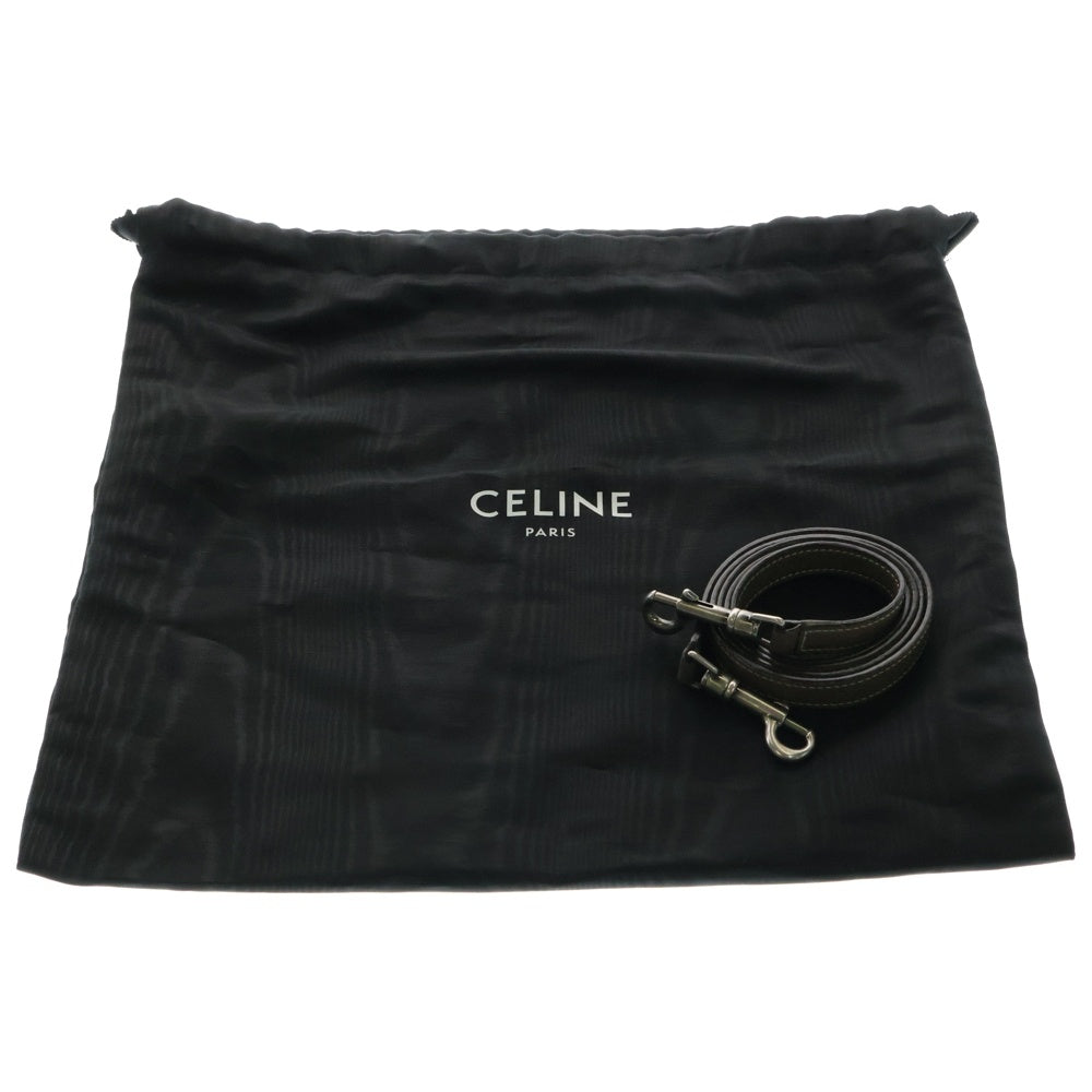 CELINE(セリーヌ) ラゲージ ナノ 2WAYバッグ ハンドバッグ ミニトートバッグ ショルダーバッグ ブラウン シルバー金具 グレー レザー 189243