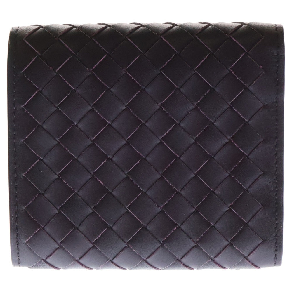 BOTTEGA VENETA(ボッテガヴェネタ) イントレチャート 3つ折り財布 コンパクトウォレット カードーケース 名刺入れ パープル レザー