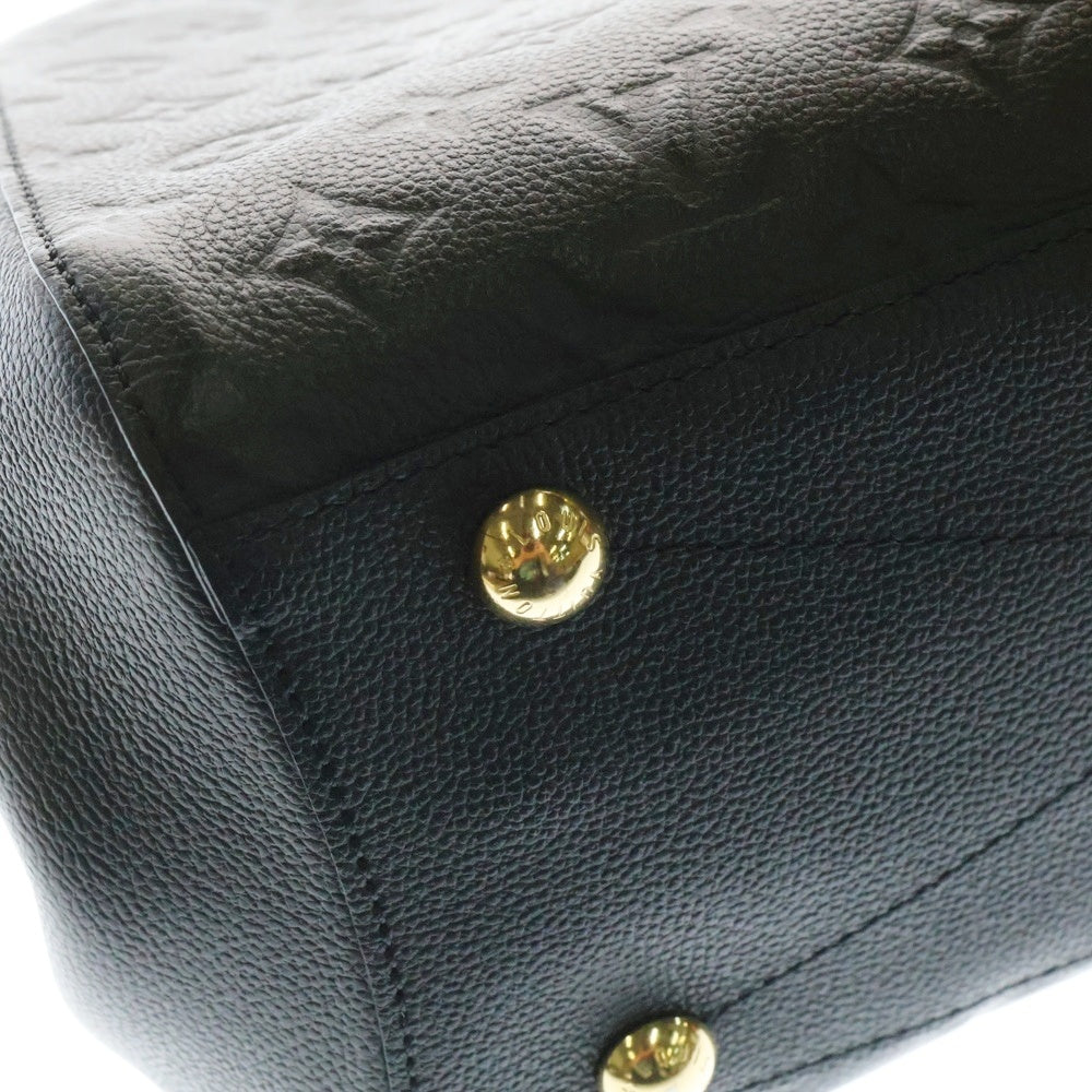LOUIS VUITTON(ルイヴィトン) モンテーニュMM モノグラムアンプラント ノワール ハンド ショルダーバッグ ゴールド金具 ブラック M41048