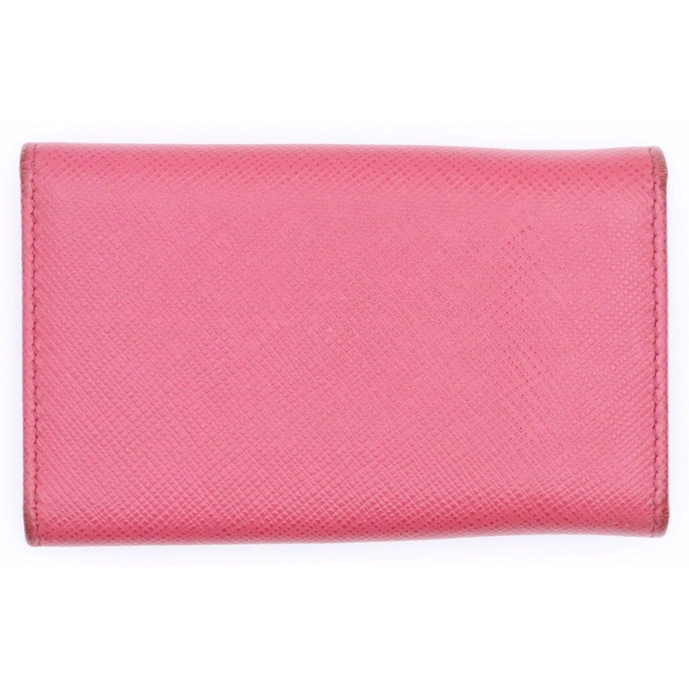 PRADA(プラダ) ロゴプレート サフィアーノレザー 6連 キーケース キーホルダー ゴールド金具 ピンク 1PG222