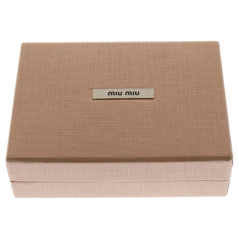 miumiu(ミュウミュウ) CRISTAL ANIMALS クリスタルアニマルズ フラミンゴ ビジュー ストーン レザー キーリング キーホルダー ゴールド金具 ピンク 5ARF12