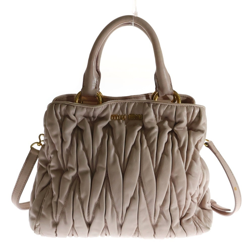 miumiu(ミュウミュウ) マテラッセ 2WAY ハンドバッグ ショルダーバッグ ピンク レザー レディース