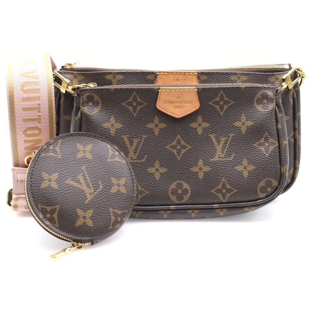 LOUIS VUITTON(ルイヴィトン) ミュルティ ポシェット アクセソワール モノグラム PVC レザー ショルダーバッグ ゴールド金具 ブラウン M44840