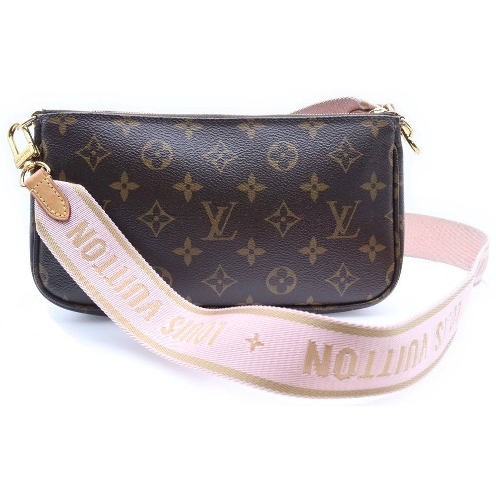 LOUIS VUITTON(ルイヴィトン) ミュルティ ポシェット アクセソワール モノグラム PVC レザー ショルダーバッグ ゴールド金具 ブラウン M44840