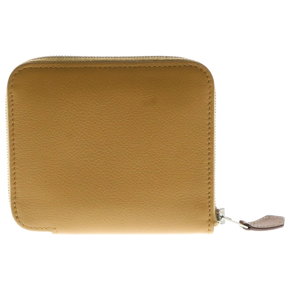 HERMES(エルメス) アザップ シルクインコンパクト ウォレット コインケース 財布 キャメル ブラウン シルバー金具 エヴァーカラー B刻印