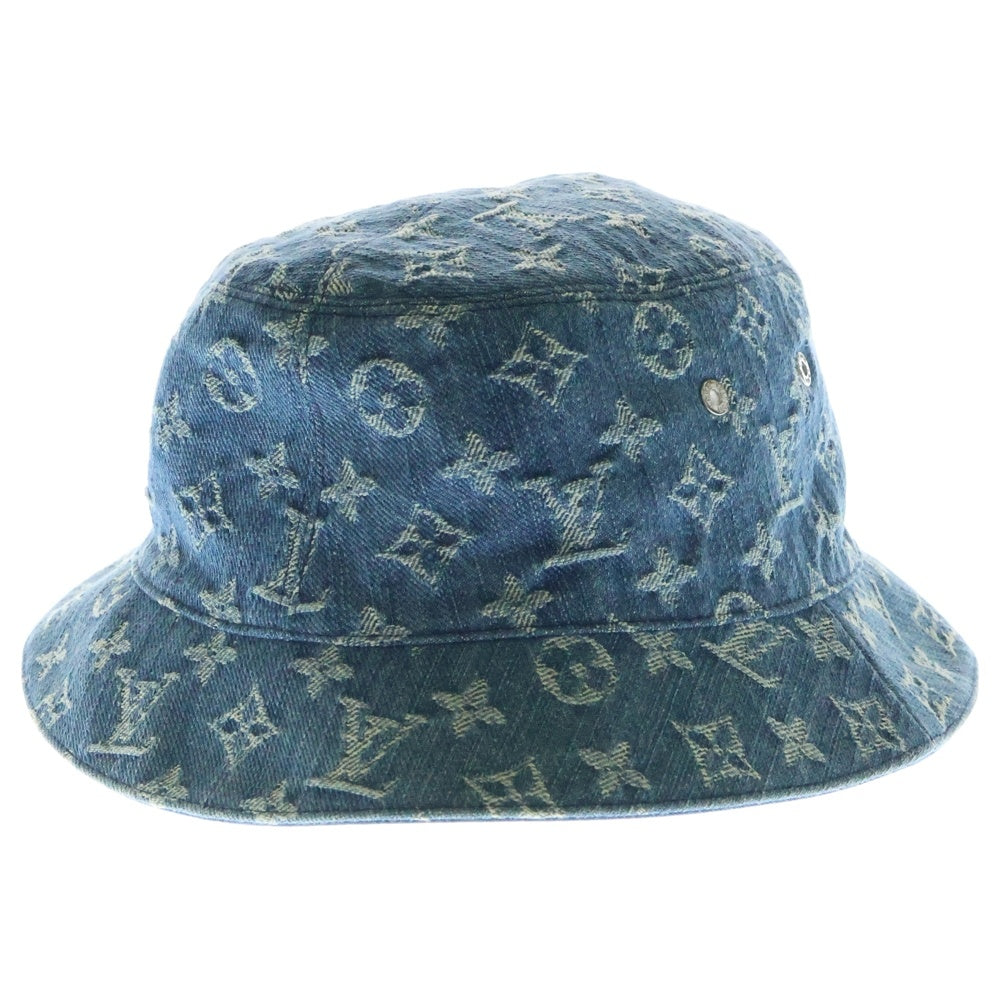 LOUIS VUITTON(ルイヴィトン) モノグラム リバーシブル デニム バケットハット ブルー 帽子 M76587