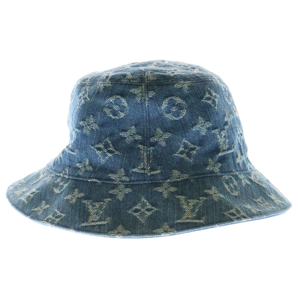 LOUIS VUITTON(ルイヴィトン) モノグラム リバーシブル デニム バケットハット ブルー 帽子 M76587