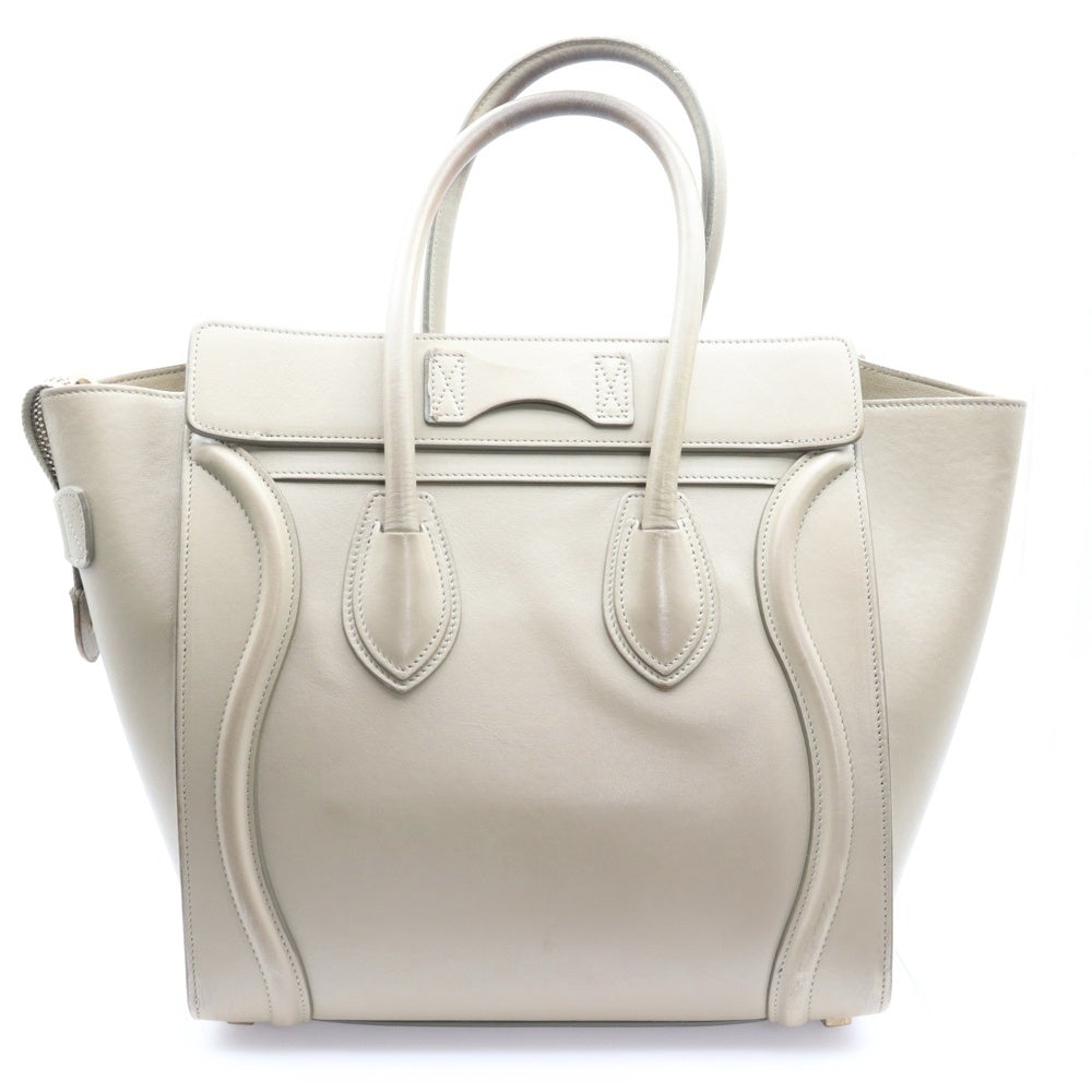 CELINE(セリーヌ) ラゲージ マイクロショッパー トートバッグ ハンドバッグ ゴールド金具 ベージュ レザー