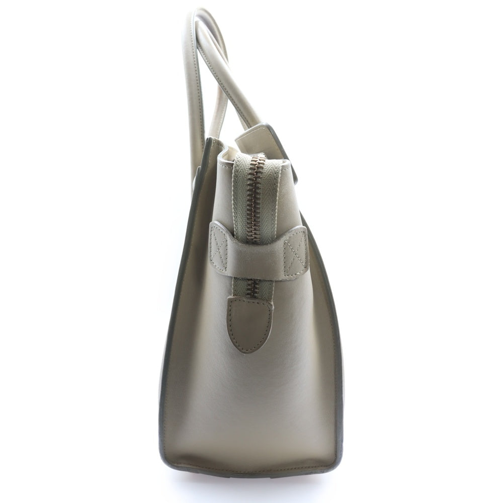 CELINE(セリーヌ) ラゲージ マイクロショッパー トートバッグ ハンドバッグ ゴールド金具 ベージュ レザー