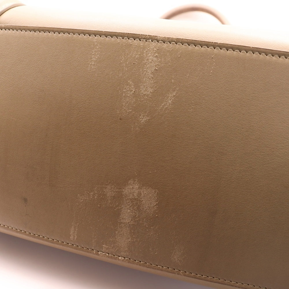 CELINE(セリーヌ) ラゲージ マイクロショッパー トートバッグ ハンドバッグ ゴールド金具 ベージュ レザー