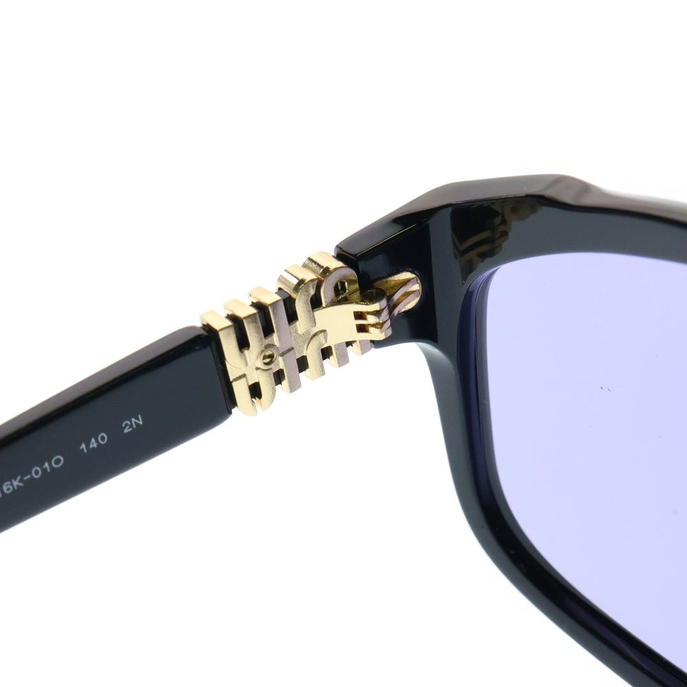 miumiu(ミュウミュウ) サングラス メガネ ブラックフレーム パープルレンズ ゴールド金具 A07SF-13-16K01O