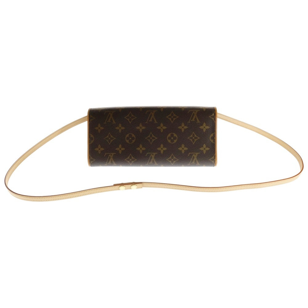 LOUIS VUITTON(ルイヴィトン) モノグラム ポシェットツインGM レザーショルダーバッグ ブラウン レディース M51852