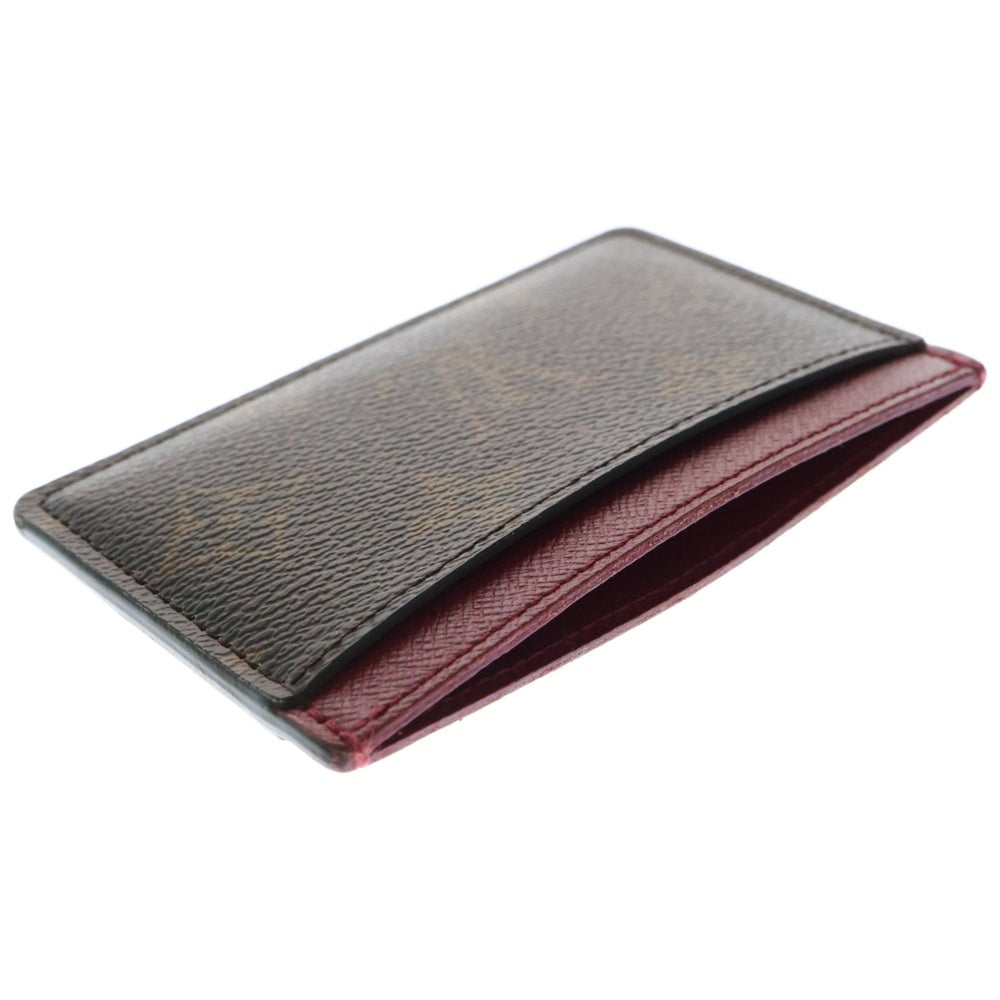 LOUIS VUITTON(ルイヴィトン) モノグラム ポルトカルトサーンプル フューシャ カードケース 名刺入れ ブラウン×ワインレッド PVC M60703