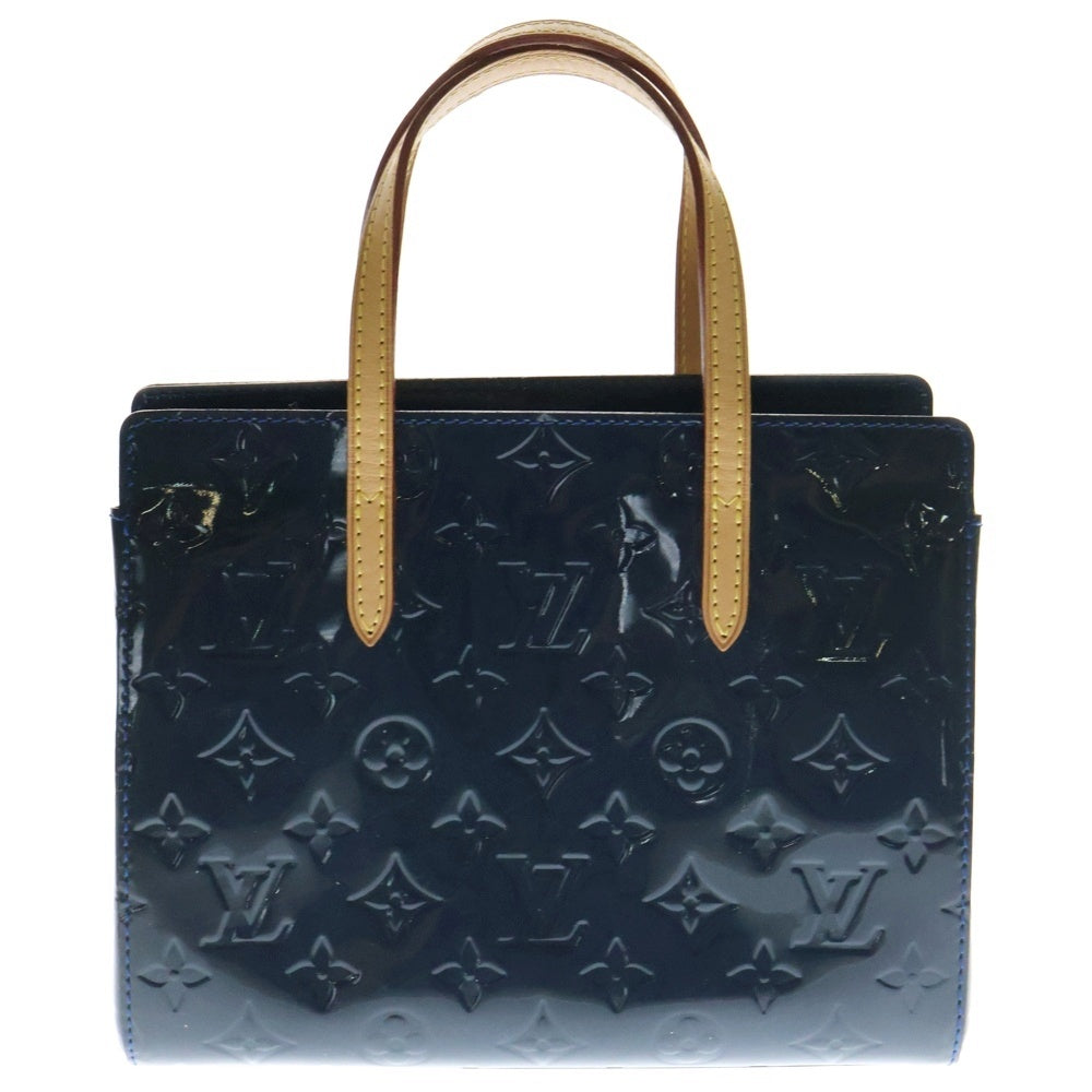 LOUIS VUITTON(ルイヴィトン) モノグラム ヴェルニ カタリーナBB ハンドバッグ ミニトートバッグ ブルー×ブラウン ゴールド金具 M90051
