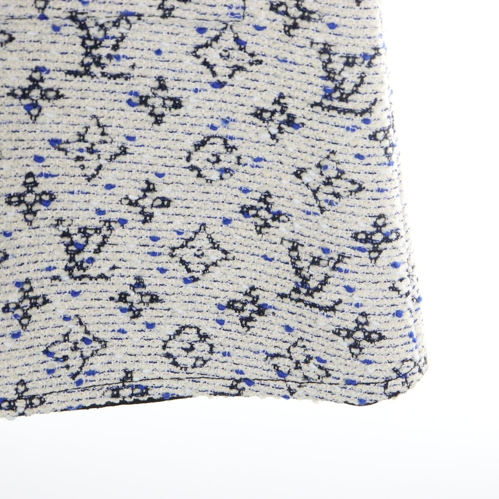 LOUIS VUITTON(ルイヴィトン) モノグラムツイード フルジップ 長袖ニットワンピース ベージュ×ネイビー レディース FGDR39ITK