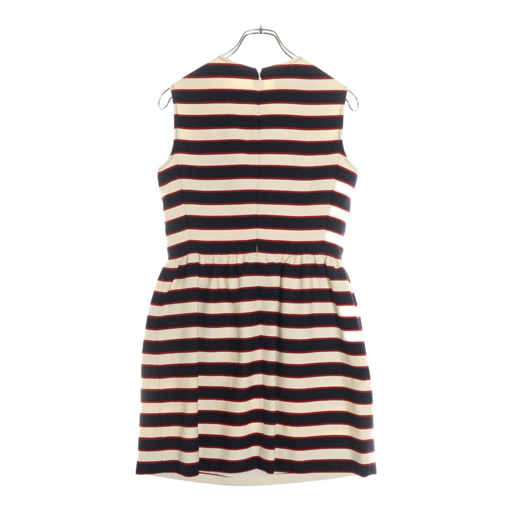 VALENTINO(ヴァレンティノ) ボーダー セットアップ ノースリーブワンピース ジャケット コート GB336417 ホワイト×ネイビー×レッド レディース