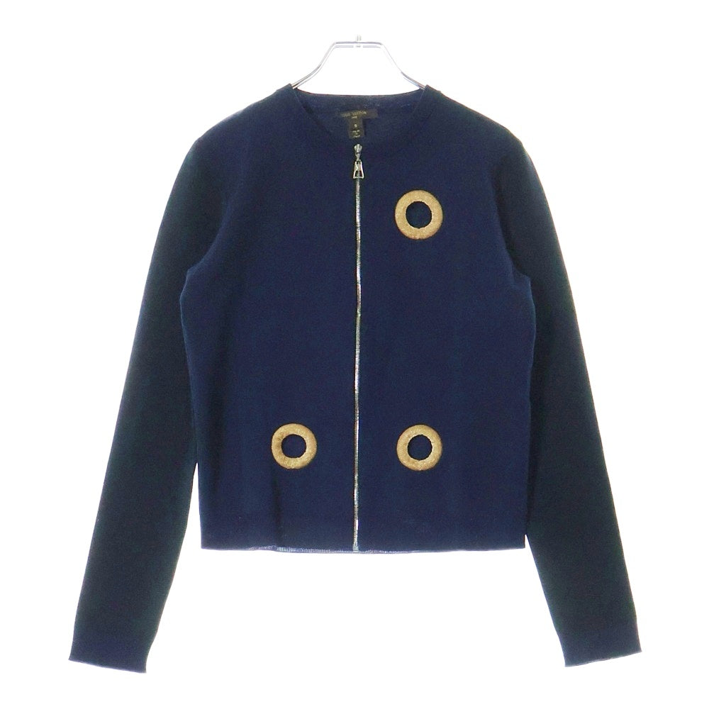 LOUIS VUITTON(ルイヴィトン) 15SS ジップ ウールクルーネックニットセーター ネイビー×ブラック レディース RW151A F7KC11OIC