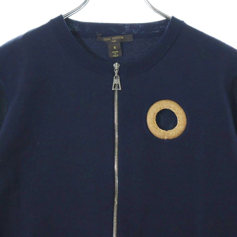 LOUIS VUITTON(ルイヴィトン) 15SS ジップ ウールクルーネックニットセーター ネイビー×ブラック レディース RW151A F7KC11OIC