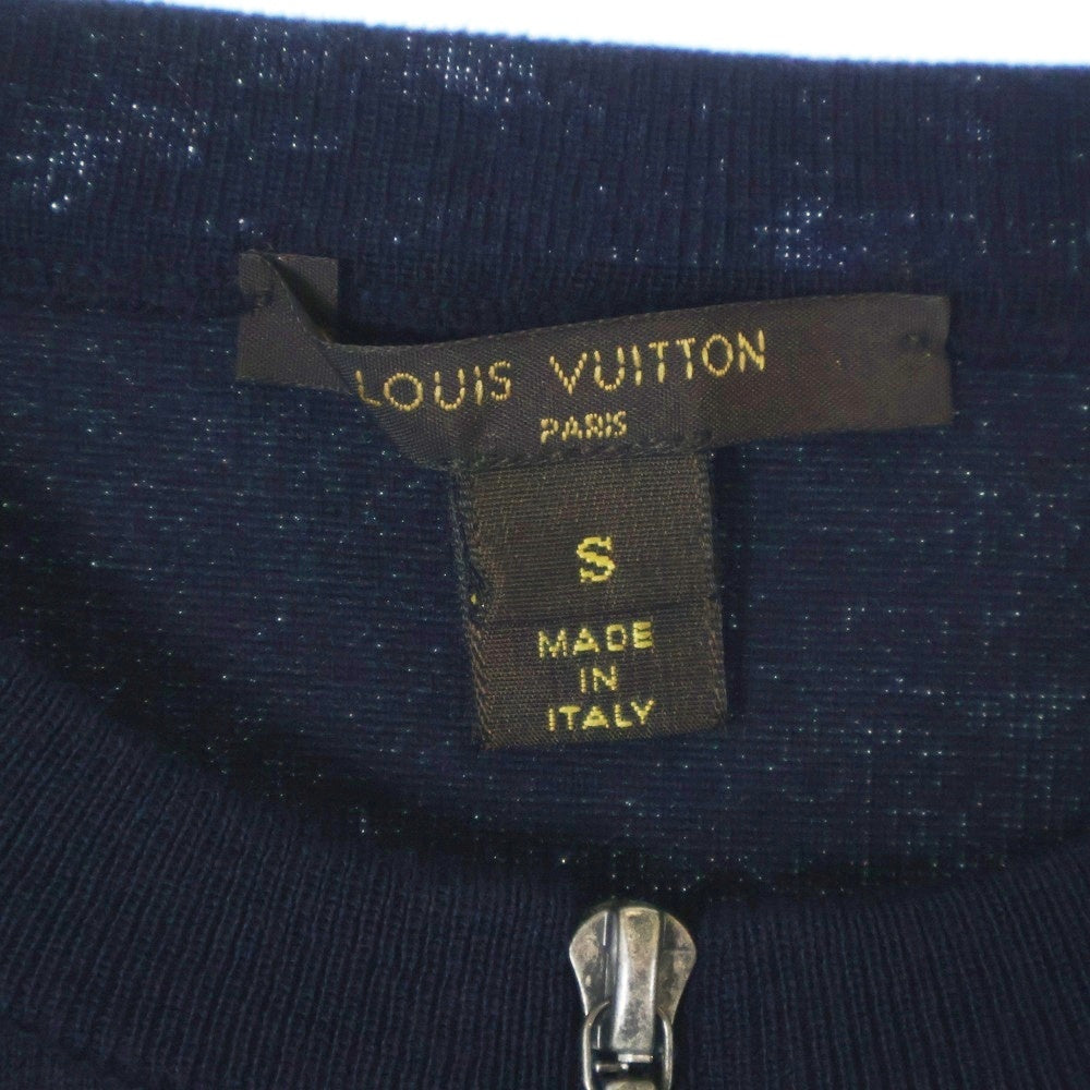 LOUIS VUITTON(ルイヴィトン) 15SS ジップ ウールクルーネックニットセーター ネイビー×ブラック レディース RW151A F7KC11OIC