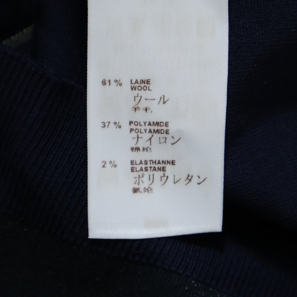 LOUIS VUITTON(ルイヴィトン) 15SS ジップ ウールクルーネックニットセーター ネイビー×ブラック レディース RW151A F7KC11OIC