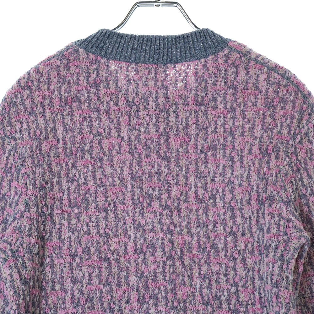 CHANEL(シャネル) ラメ クルーネック長袖ニット ココマーク ピンク P51171K06607