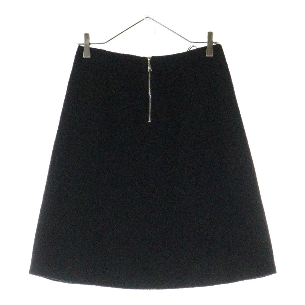 LOUIS VUITTON(ルイヴィトン) アルパカ混 ウール ジップポケット バックファスナー ミディアム フレアスカート ブラック RW142A F6SK08UEV