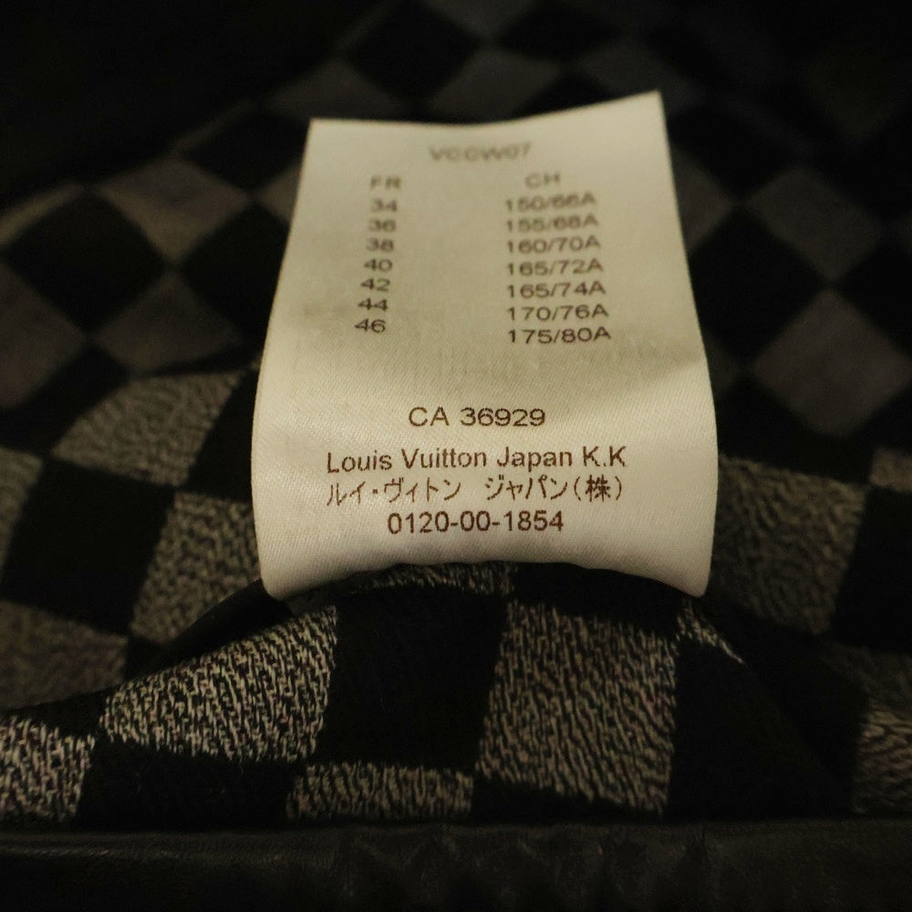 LOUIS VUITTON(ルイヴィトン) 17SS ダミエ LVロゴバックル レザー切替スカート ブラック レディース RW171W XDY FBSK07