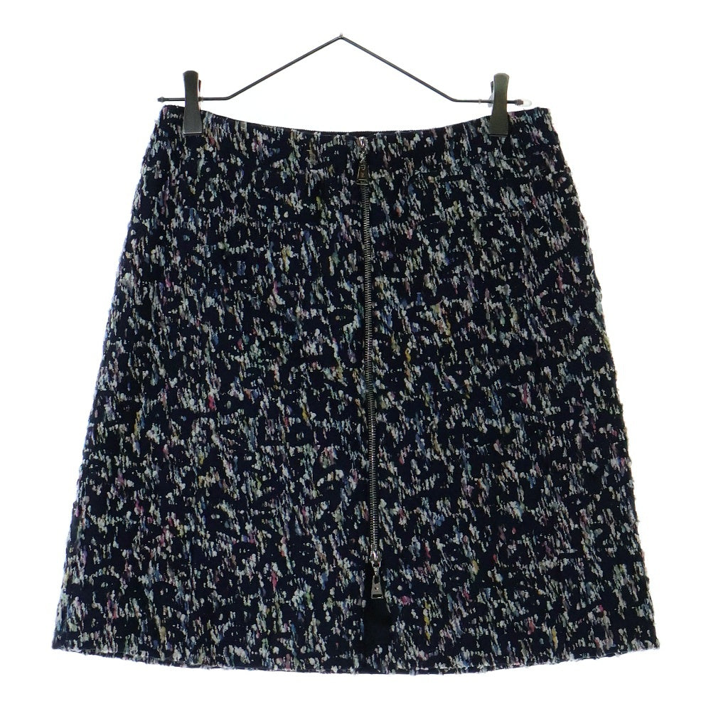 LOUIS VUITTON(ルイヴィトン) ツイード 総柄 フロントジップ ミニスカート ネイビー レディース RW142A F6SK06B1H