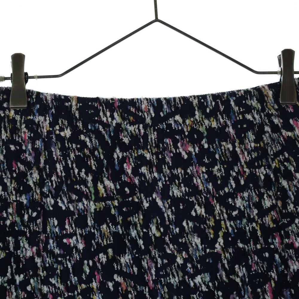 LOUIS VUITTON(ルイヴィトン) ツイード 総柄 フロントジップ ミニスカート ネイビー レディース RW142A F6SK06B1H