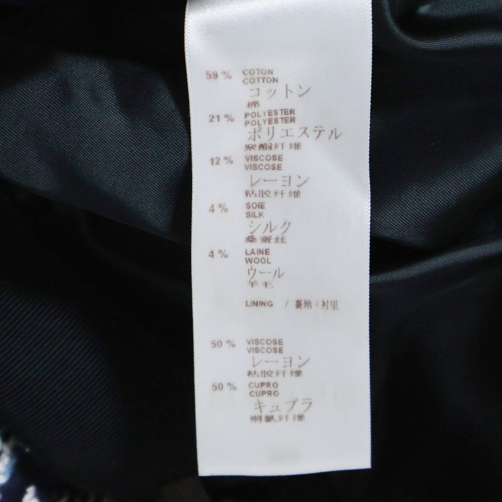 LOUIS VUITTON(ルイヴィトン) ツイード 総柄 フロントジップ ミニスカート ネイビー レディース RW142A F6SK06B1H