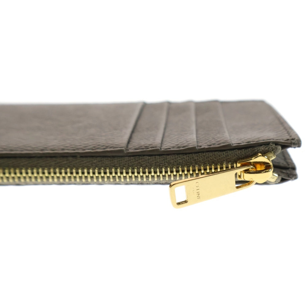 CELINE(セリーヌ) カードケース コインケース 名刺入れ グレージュ ゴールド金具 レザー