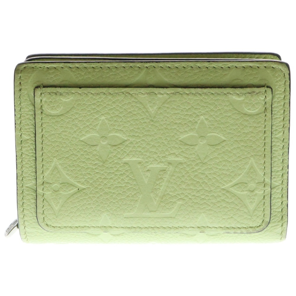 LOUIS VUITTON(ルイヴィトン) モノグラム・アンプラント ポルトフォイユ クレア コンパクトウォレット 三つ折り財布 コインケース ライトグリーン ゴールド金具 レザー M82515